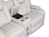BENZ LED & Power Reclining Loveseat Made With Faux Leather in Ice 659436352759