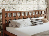 Queen Size Bamboo Platform Bed with Diamond-shaped headboard, Solid Bamboo-made Bed Frame with W5316P484040