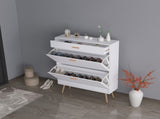 Shoe, 16 Pair Shoe Rack Storage Organizer with 2 Flip Drawers, White Entryway Shoe Storage 61976300