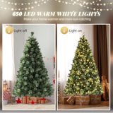 7ft Automatic Tree Structure PE PVC Material 650 Lights Warm Color 9 Modes With Remote Control 1200 25279170