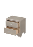 ZNTS 1pc Modern Glam Style Champagne Finish Two Drawer Nightstand Embossed Crocodile Pattern B01181032