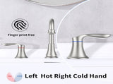 2-Handle 8 inch Widespread Bathroom Sink Faucet Brushed Nickel Lavatory Faucet 3 Hole 360&deg Swivel 89343189