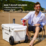 75Qt New White Insulated Box With Wheels T2602P171130