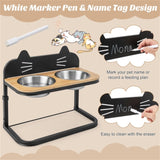 Pet Feeder with 2 Stainless Steel BowlsAdjustable Height for Cats and Small and Medium Dogs 29170036