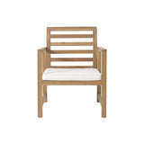 Outdoor Acacia Wood Club Chairs, 2-Pcs Set, Natural Stained / White, 25.5"D x 24.5"W x 33.0"H 56836.00