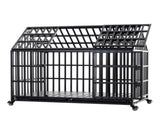 55" Heavy Duty Dog Crate Large Dog cage Strong Metal Dog Kennels and Crates for Large Dogs with 4 W206P453115