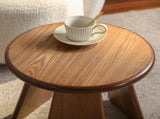 15.55" Round Side, Small Wood Coffee with Three Slanted Legs, Modern Minimalist Accent W3158P540538