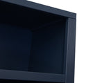 Nora Modular 60 inch High Bookshelf, No Assembly Required, Blue Denim and Whiskey Finish B108P345203
