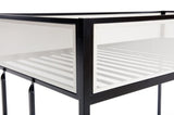 ZNTS Adam Twin Twin Bunk Bed Metal Black with White Mesh Guard Rail for Kids and Adult, Low Profile and B083P170084