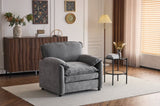 Single Chair 38 Inch Oversized Reading Chair Comfortable Cushioned Lounge Armchair Soft Chenille W1829P265024