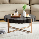 Modern Handcraft Drum Coffee Table 31.5 inch Round Coffee Table for Living Room,Small Coffee Table W2582P167649