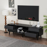 63 Inch TV Stand Features Vintage-style and Bevel Design, TV Stand with Drawers, Entertainment W578P193299