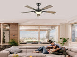 42" 5PCS Plywood Blades Ceiling Fan with LED Light 3000-6500K Dimmable,Quiet DC Motor Ceiling Fans 6 W3596P462052