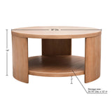 Round Coffee Table with Shelf B035P217813