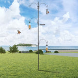 93inch Iron With four Hooks, With Bird Feeder Black Courtyard Bird Feeder 24093380