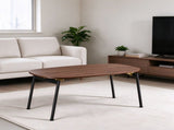 Foldable Coffee Table 31.5" x 15.7" x 17.7", Melamine Laminated MDF Tabletop & Metal Frame, Brown 37523729