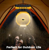 24000mAh Camping fan Rechargeable Battery Operated Fan 9inch 4 Speeds Usb Table fan Yellow 09042008