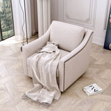 ZNTS 360 Degree Swivel Armchair Cotton linen skin-friendly fabric Ergonomic design Brass nail decorative W2113127539