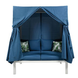 Outdoor Patio Sunbed with Curtains, High Comfort, Suitable for Multiple Scenarios 15401534