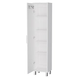 ZNTS Andrews 1-Door 5-Shelf Tall Storage Cabinet White B062103263