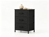 3-Layer Fabric Storage Cabinet, Vertical Narrow Dresser Tower with Smooth Metal Glide Drawers, 26114045