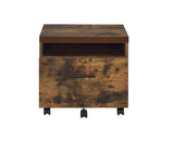 Industrial Style 1pc Cabinet with Drawer and Shelf Caster Wheels Wooden Weathered Oak Finish, B2741P334827