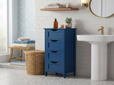 4-Drawer Painted MDF Bathroom Cabinet 11.82*11.82*32.29in Navy Blue 44353502
