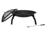 22" Four - legged Folding Iron Brazier Wood Pit Decoration for Backyard Poolside 95649701