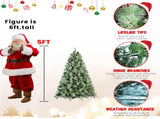 Artificial 5ft Green Christmas Tree with 694PVC/Hard Needle Mixed Branch Tips, 200L warm white led, 73998134