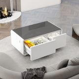 Modern Smart Coffee Table with Built-in Fridge, Bluetooth Speaker, Wireless Charging, Touch Control W1172P178882