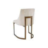 ZNTS 21'' Accent Dining Chairs, Antique Gold Metal Frame Back and Sled Leg Contemporary Modern Style for B03548769