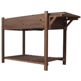 8 Pockets Horticulture Raised Garden Bed Elevated Wood Planter Box Stand with Foldable Side Table W465P189517