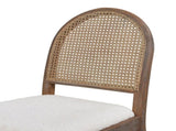 Panama 18.5" Curved Cane Rattan Side Dining Chair, Set of 2, Ivory White Boucle B2719P238359