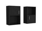 Wall Mounted Bathroom Medicine Cabinet Eak 24" H, Two Doors, Two Shelves,Black B097P199746