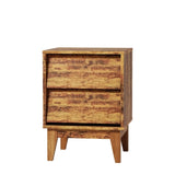 2 Set Nightstands Features Vintage-style and Bevel Design, Made of MDF, Mid Century Modern W578P192477