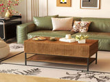 Lift Top Coffee Table 39.4 Inch Rectangle, Farmhouse Style with Hidden Storage & Lower Shelf, Sturdy T2398P411963