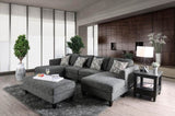 Contemporary Style Ottoman Gray Color Chenille 1pc Ottomans Living Room Furniture Plush Seat B011P305632