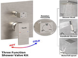 Male NPT Brushed Nickel Shower System, 12 Inch Shower Fixtures Rain Shower Head with Handheld Shower 10324049
