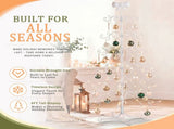 6ft White PVC Metal Artificial Christmas Tree with Bow Topper, No Extra Ornaments, Daily Decor Tree 97051458