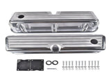 Set of 2 Tall Valve Covers BallMilled Polished Replacement for Ford SBF 260351W Engines 46617133