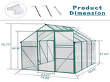Green-6 x 8 FT Outdoor Patio Greenhouse 89381651