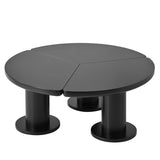ON-TREND 39.4'' Easy Assembly Round Petal-Shaped Coffee Table, Cream Style Center Table with 3 N721P190396B