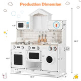 ZNTS Kitchen Toy Wooden Kids Kitchen with Washing Machine 86713732