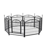 ZNTS Dog Playpen Indoor 24 inch 8 Panels Metal Dog Pen Pet Dog Fence Outdoor Exercise Pen with Doors, W368P233996