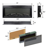 ZNTS 44 inch wall recessed electric fireplace with remote and Imitation Flame , LED light heater 33708341