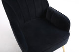 ZNTS Modern Mid Century Chair velvet Sherpa Armchair for Living Room Bedroom Office Easy Assemble W1361102502