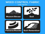 XISHAN 8'X300' Black HDPE 70 Gram Weed Barrier Fabric 70574124