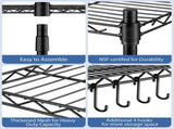 5-Tier Wire Shelving with Wheels 24"W x 18"D x 72"H Adjustable Heavy Duty Steel Wire Rack, Metal 14004332