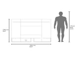 Colorado Wall Mounted TV Panel with Floating Media Console and Open Storage Shelves,Natural Oak B128P611066