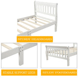 Wood Platform Bed Twin Bed Frame Panel Bed Mattress Foundation Sleigh Bed with WF192434AAK